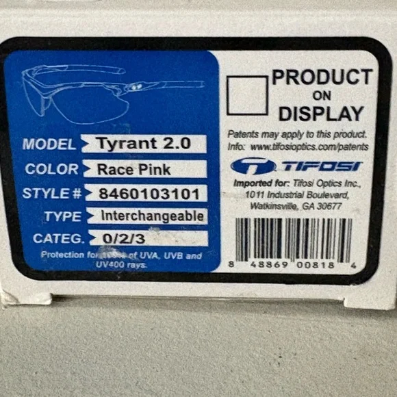 Tifosi Tyrant 2.0 Sport Wrap Sunglasses in White & Pink with Smoke Lens and - Picture 7 of 7